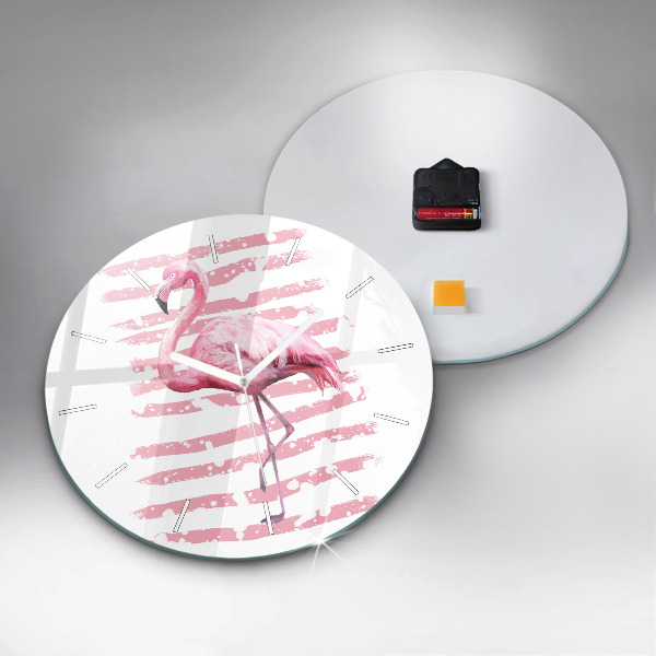 Okrúhle hodiny Grafika Flamingo