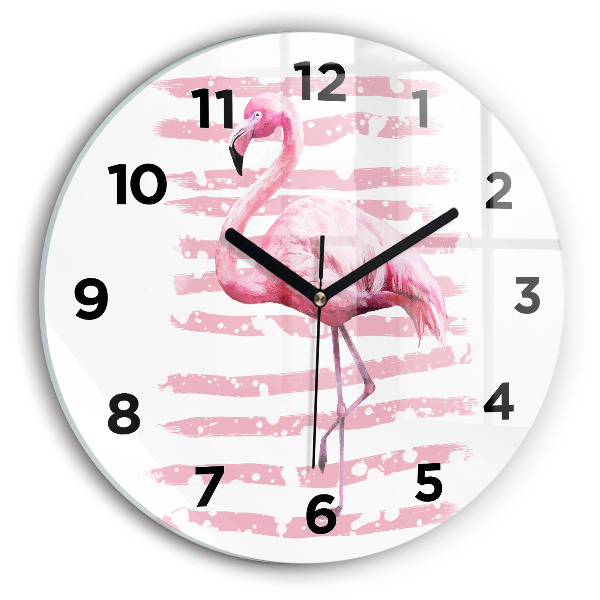 Okrúhle hodiny Grafika Flamingo