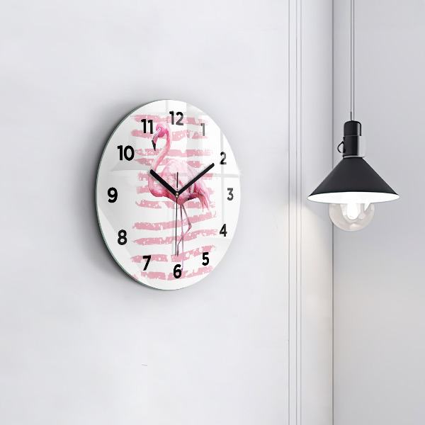 Okrúhle hodiny Grafika Flamingo