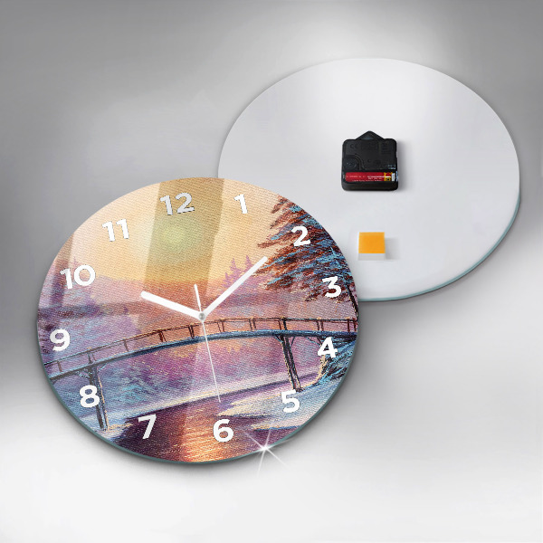 Okrúhle hodiny Vianočný stromček a most