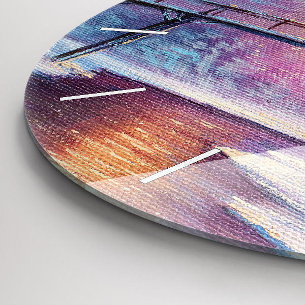 Okrúhle hodiny Vianočný stromček a most