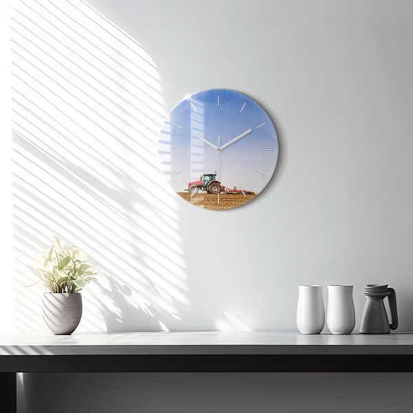 Okrúhle hodiny Farmár v traktore