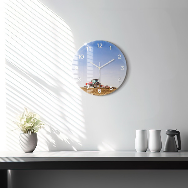 Okrúhle hodiny Farmár v traktore