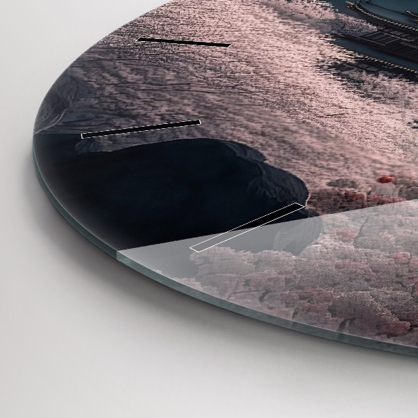 Okrúhle hodiny Veža a kvety v Ázii