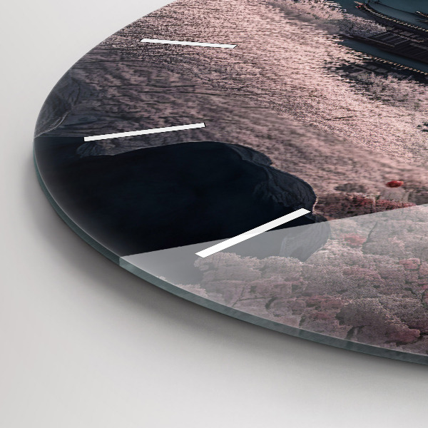 Okrúhle hodiny Veža a kvety v Ázii