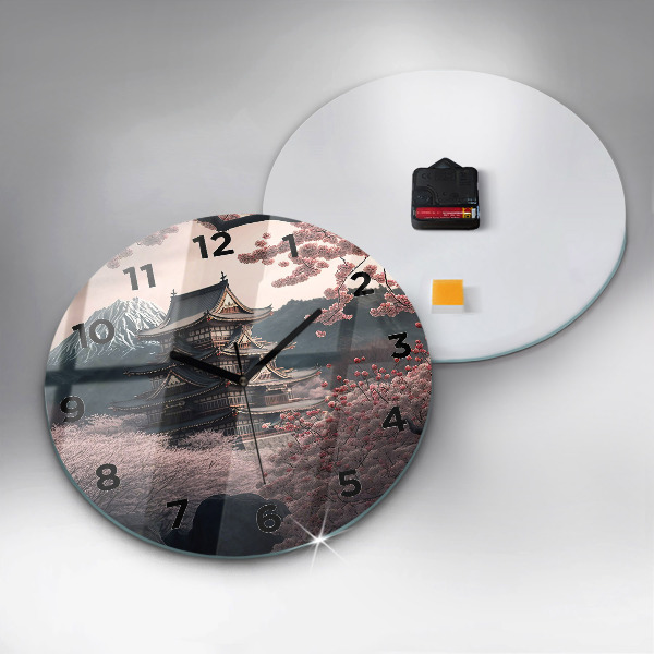 Okrúhle hodiny Veža a kvety v Ázii