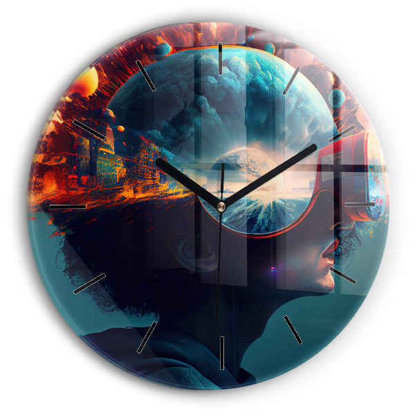 Okrúhle hodiny Futuristický svet