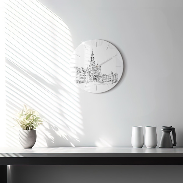 Okrúhle hodiny Náčrt starého mesta Poznaň