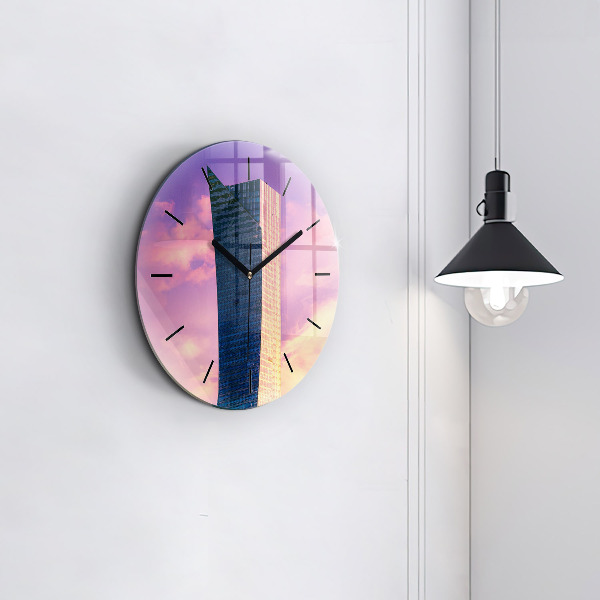 Okrúhle hodiny Mrakodrap vo Varšave