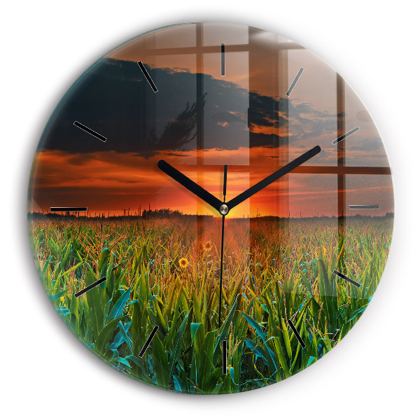 Okrúhle hodiny Slnečnice na lúke