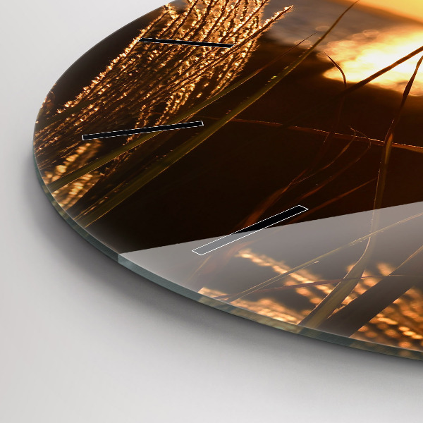 Okrúhle hodiny Pšenica na zlatom slnku