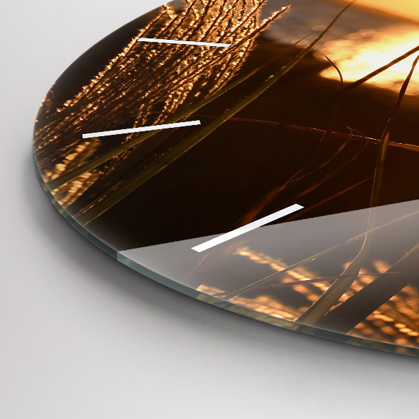 Okrúhle hodiny Pšenica na zlatom slnku