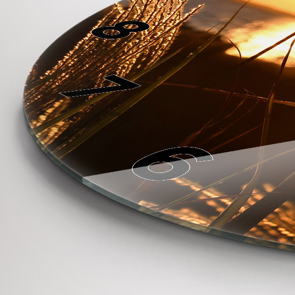 Okrúhle hodiny Pšenica na zlatom slnku