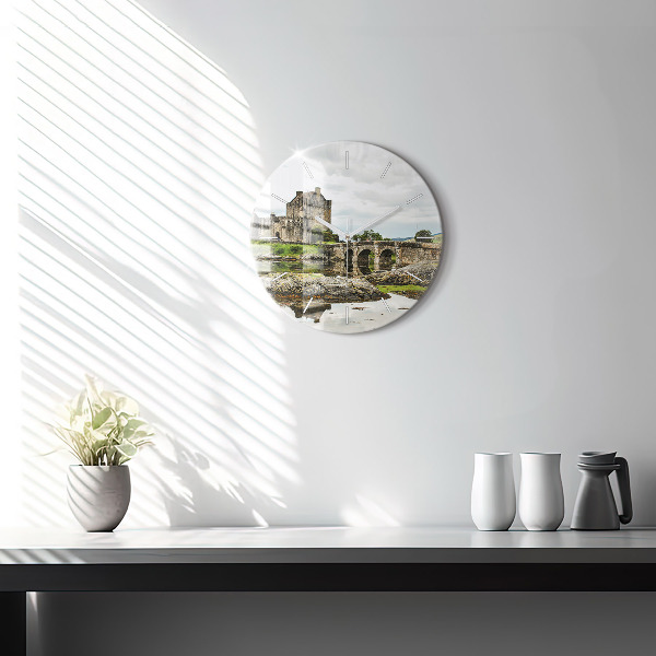 Okrúhle hodiny Hrad Eilean Donan v Škótsku