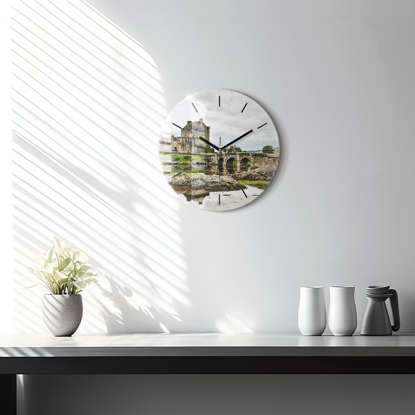 Okrúhle hodiny Hrad Eilean Donan v Škótsku