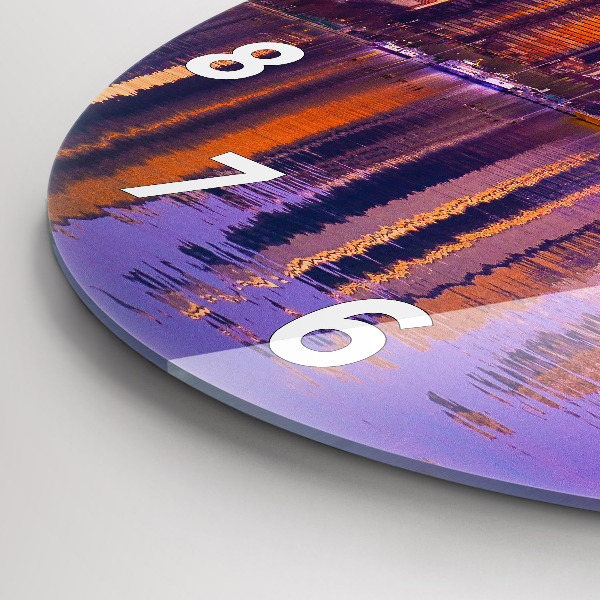 Okrúhle hodiny Pohľad na mrakodrapy USA