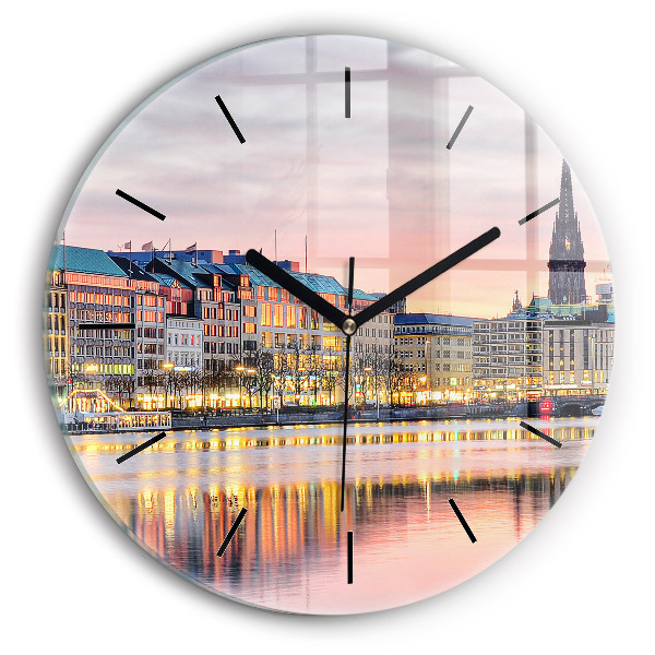 Okrúhle hodiny Alster v Hamburgu