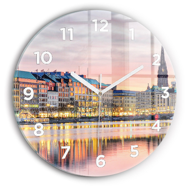 Okrúhle hodiny Alster v Hamburgu