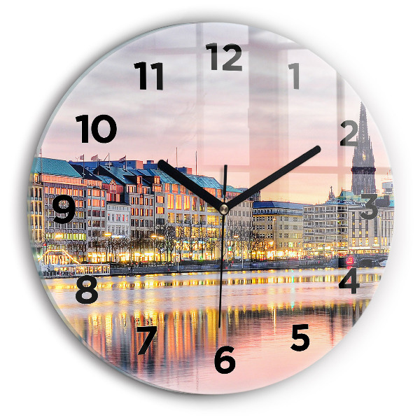 Okrúhle hodiny Alster v Hamburgu