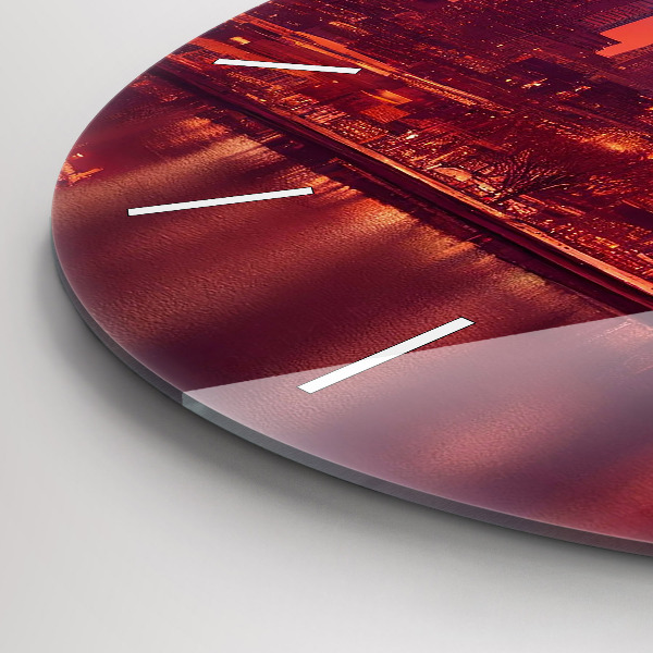 Okrúhle hodiny Mesto v noci vo Philadelphii