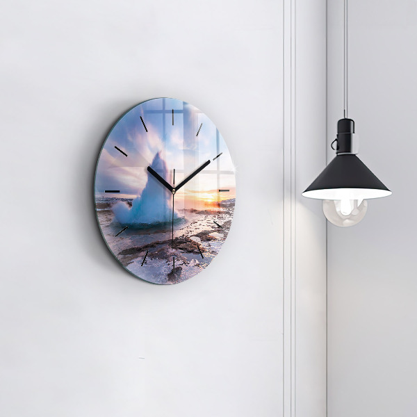 Okrúhle hodiny Gejzír na ostrove Island