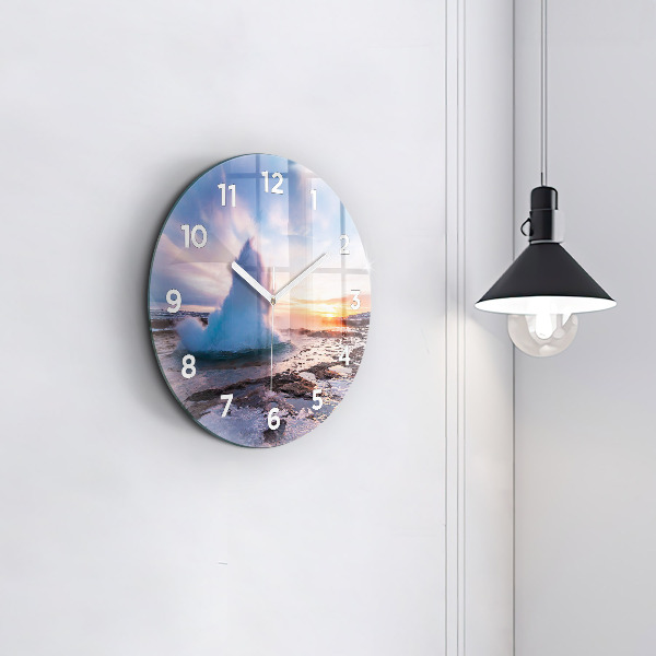 Okrúhle hodiny Gejzír na ostrove Island