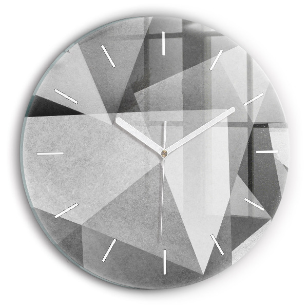 Okrúhle hodiny Šedá geometrická abstrakcia