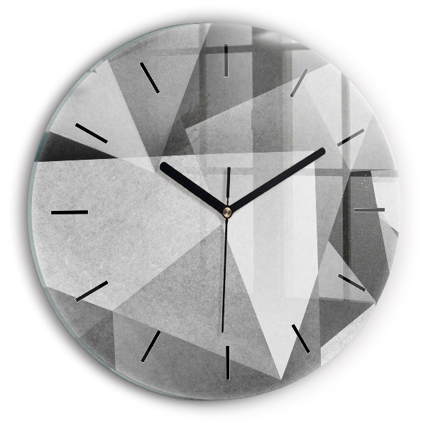 Okrúhle hodiny Šedá geometrická abstrakcia