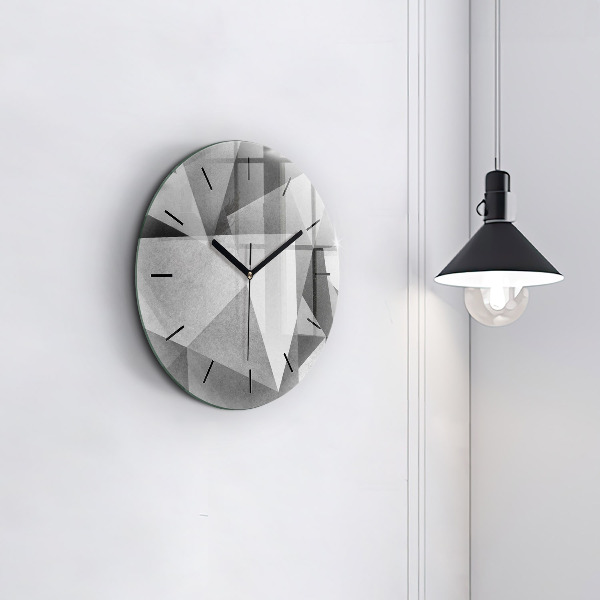 Okrúhle hodiny Šedá geometrická abstrakcia