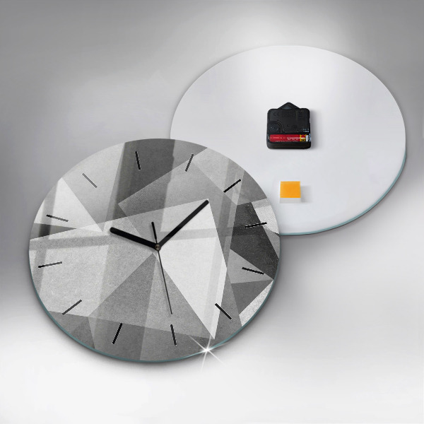 Okrúhle hodiny Šedá geometrická abstrakcia