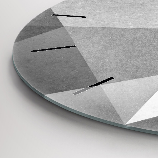 Okrúhle hodiny Šedá geometrická abstrakcia