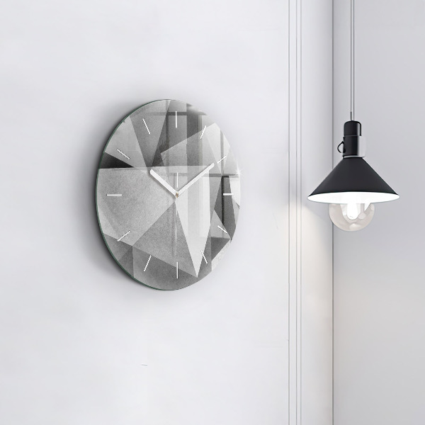 Okrúhle hodiny Šedá geometrická abstrakcia