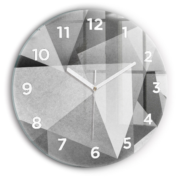 Okrúhle hodiny Šedá geometrická abstrakcia