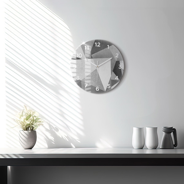 Okrúhle hodiny Šedá geometrická abstrakcia