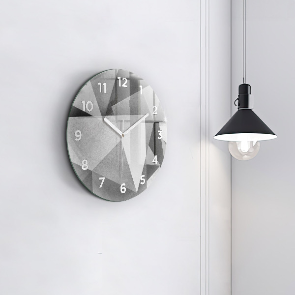 Okrúhle hodiny Šedá geometrická abstrakcia