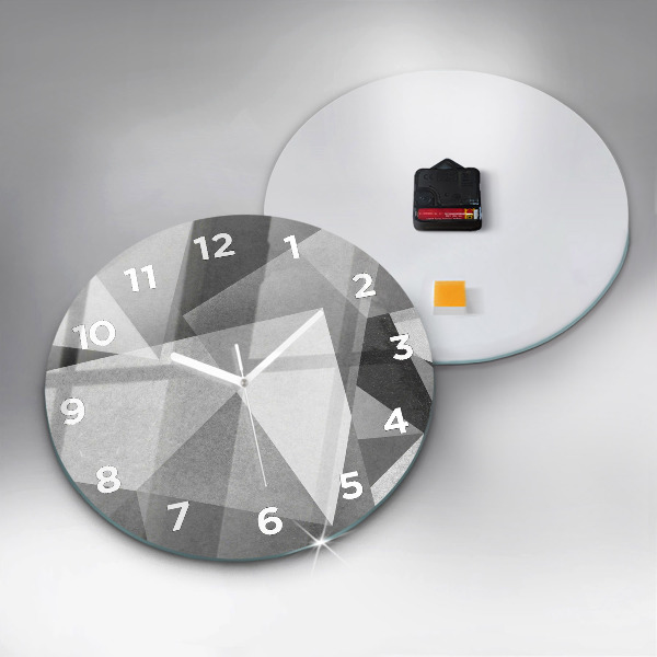 Okrúhle hodiny Šedá geometrická abstrakcia