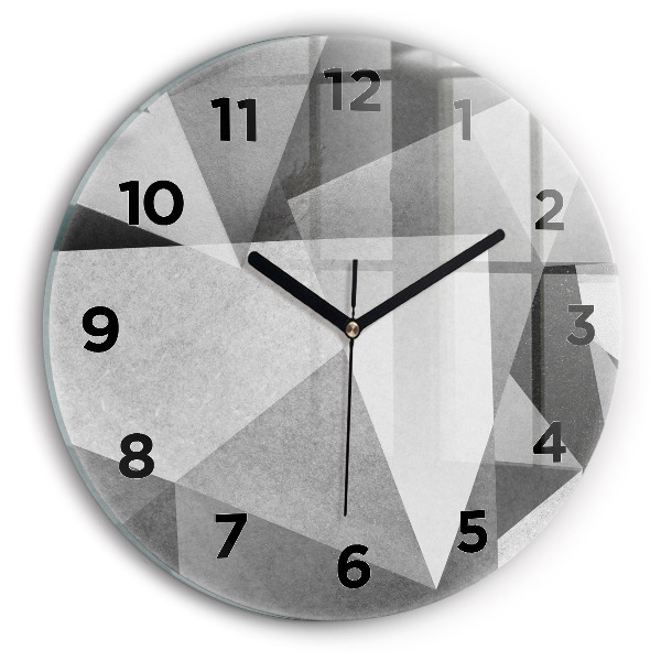 Okrúhle hodiny Šedá geometrická abstrakcia