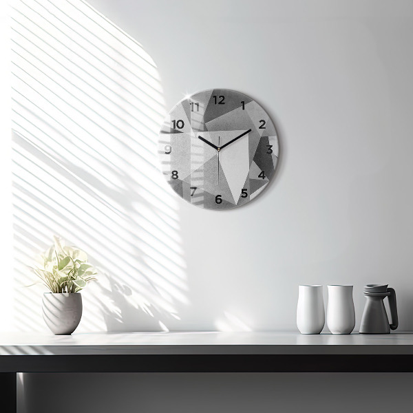 Okrúhle hodiny Šedá geometrická abstrakcia