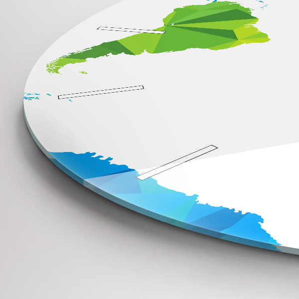 Okrúhle hodiny Abstraktná mapa sveta
