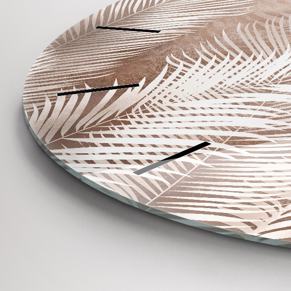 Okrúhle hodiny Tropické boho listy
