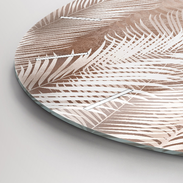 Okrúhle hodiny Tropické boho listy