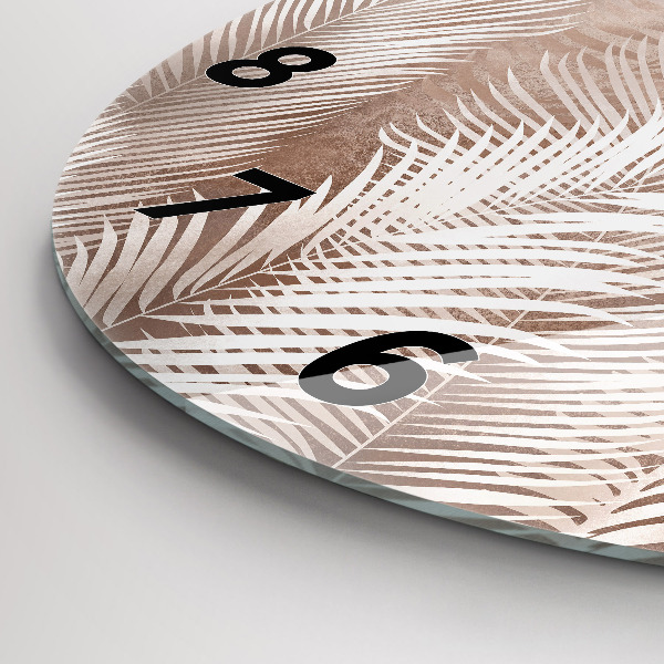Okrúhle hodiny Tropické boho listy