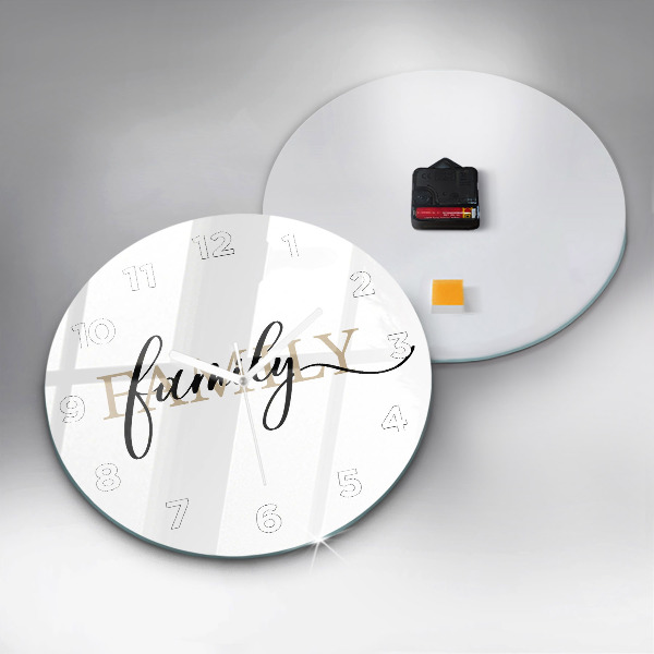 Okrúhle hodiny Rodinný nápis