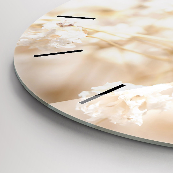 Okrúhle hodiny Malé biele kvety