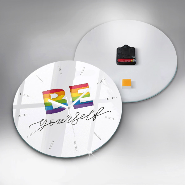 Okrúhle hodiny Nápis Buď sám sebou
