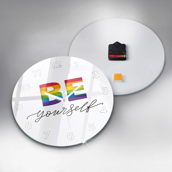 Okrúhle hodiny Nápis Buď sám sebou