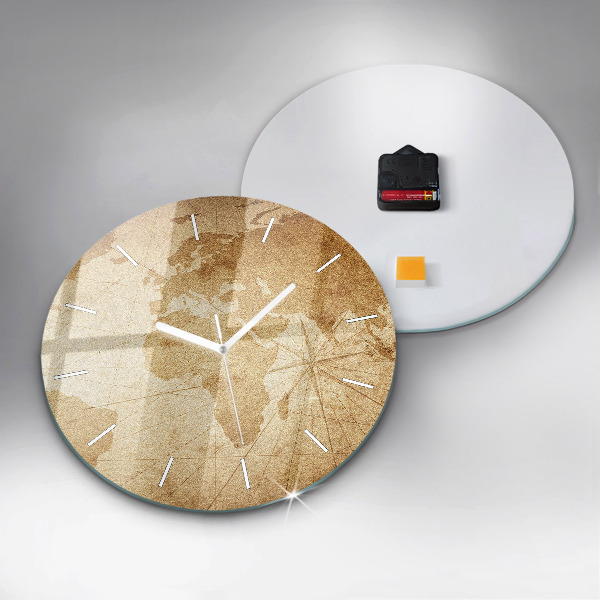 Okrúhle hodiny Vintage mapa sveta