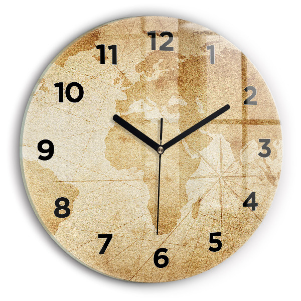 Okrúhle hodiny Vintage mapa sveta