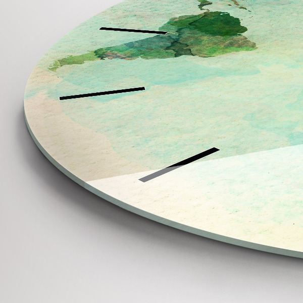 Okrúhle hodiny Akvarelová mapa sveta