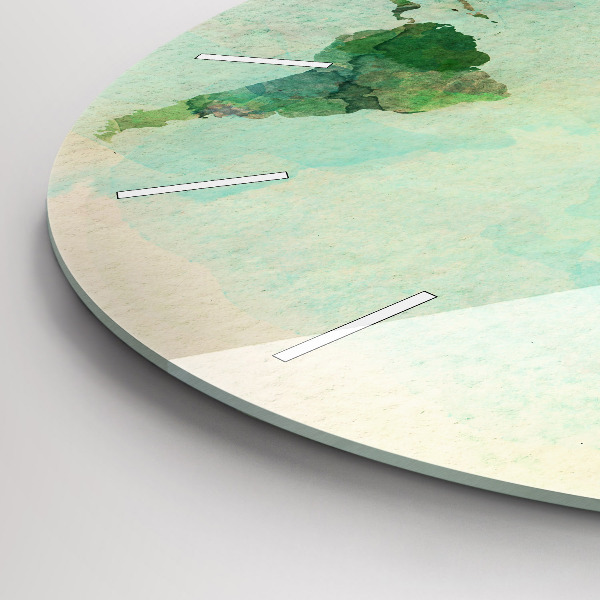 Okrúhle hodiny Akvarelová mapa sveta